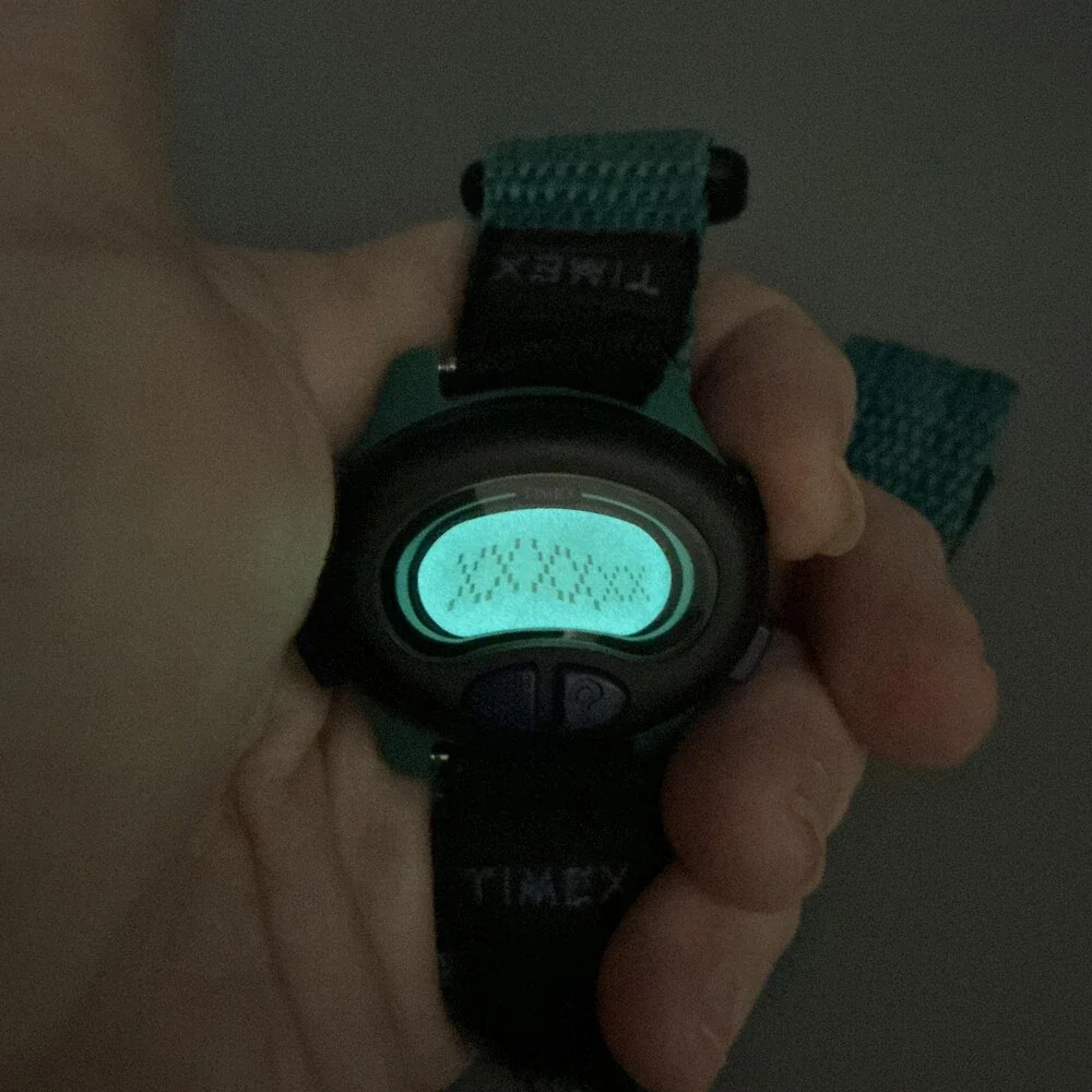 Timex Mystery Answer Watch 38mm Green Digital Black Nylon Backlight New Battery